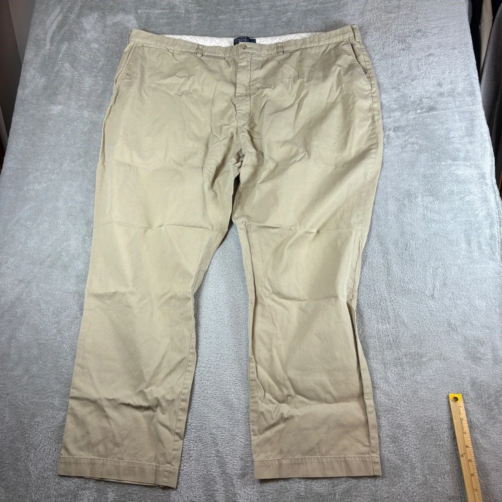 Polo Ralph Lauren Pants Mens 52B-34 (Fits 52x32) Preston Pant Chino Khaki Tan